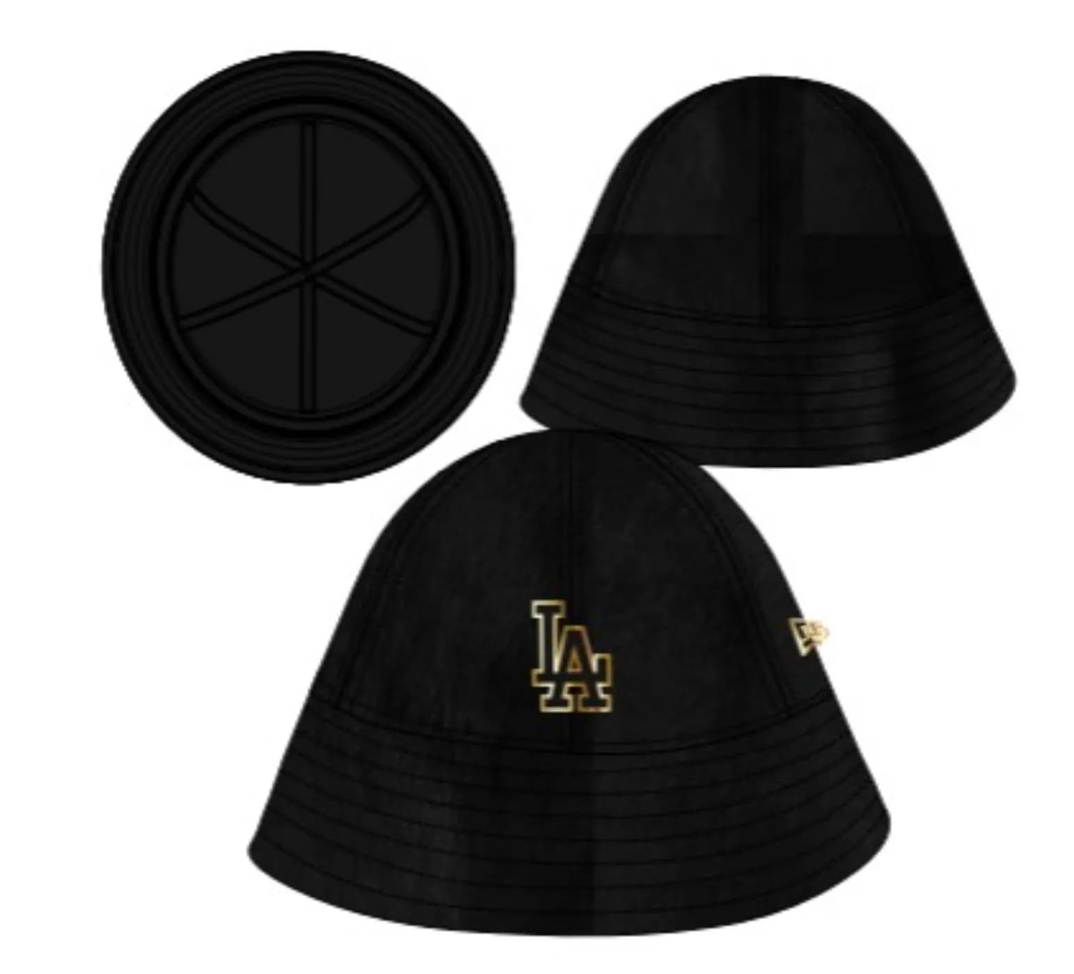 Chapéu Bucket Los Angeles Dodgers MLB Preto New Era — Preto
